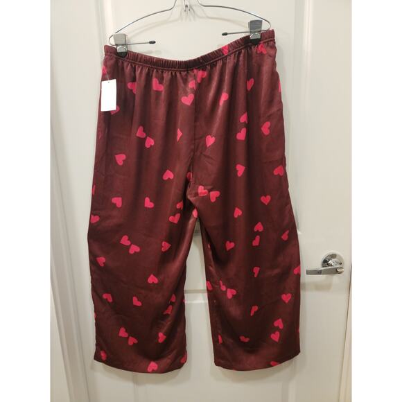 BP Satin Pajama Pants with Hearts - Picture 1 of 5